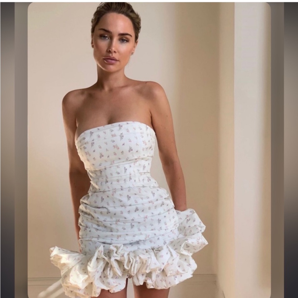 House of CB Floral Strapless Mini Dress